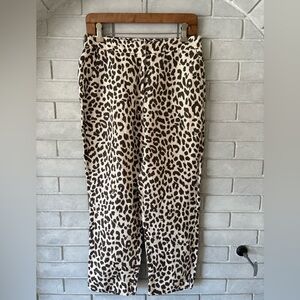 J. Crew Leopard Print Pants - Black and Cream